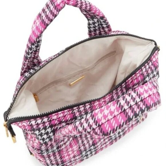Jill & Ally Houndstooth Quilted Satchel handbag purse - Picture 6 of 7